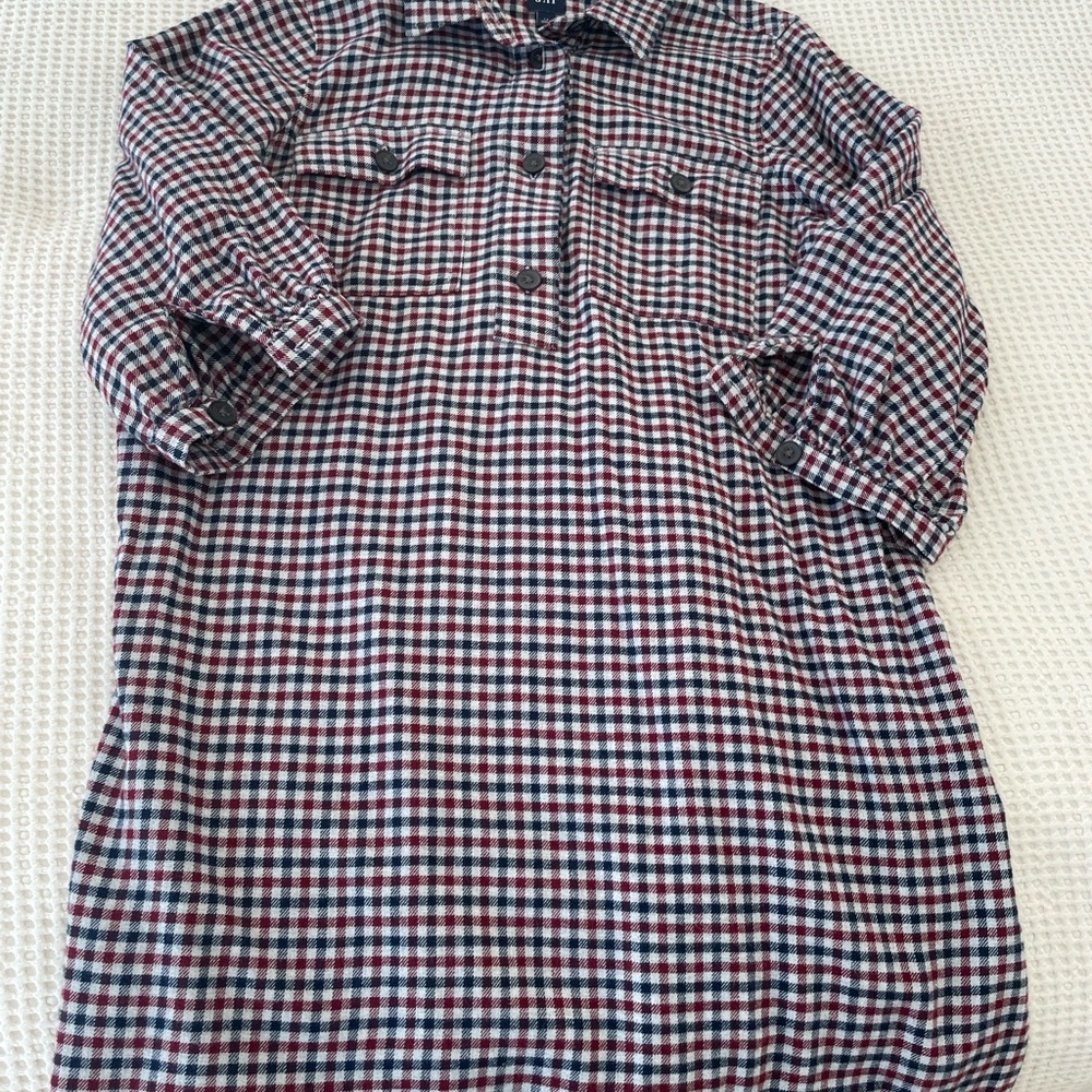 Flannel Checkered ShirtDress